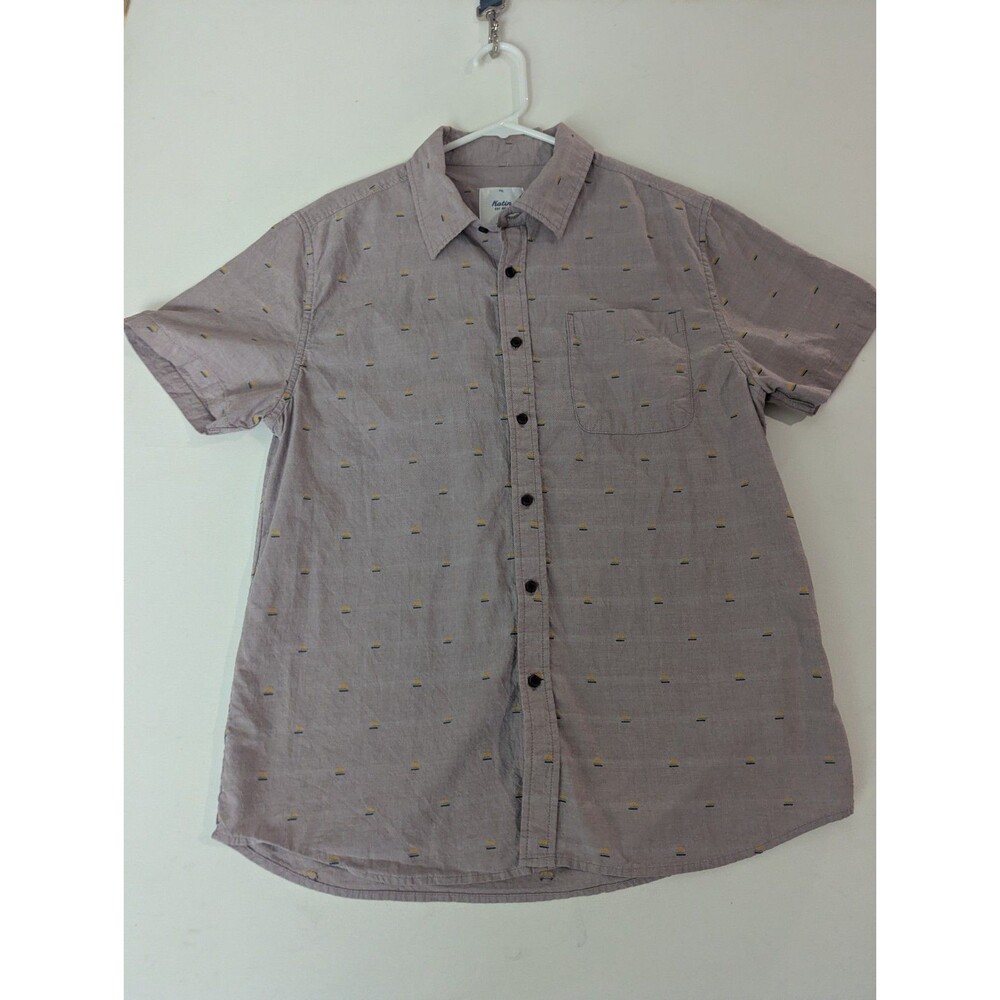 Katin Shirt Mens Medium Outdoor Casual Pocket Button AOP Patterned Short Sleeve